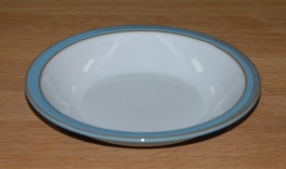 Denby Colonial Blue Rimmed Bowl
