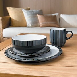 Denby Jet Stripes tableware 16 piece box set