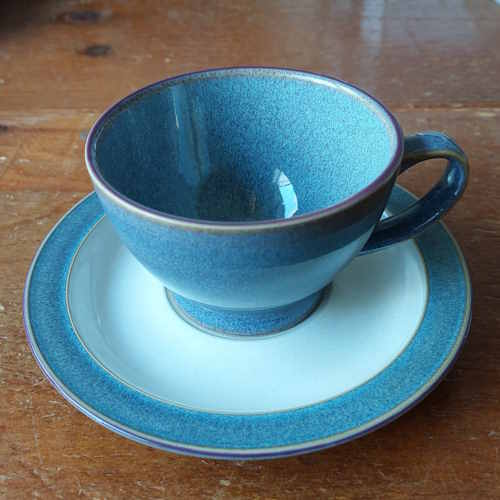 Denby Storm Grey Tea Cup and Saucer