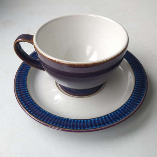 Denby Storm Plum Tea Cup and Saucer