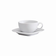 Denby White Squares Tea Cup and Saucer