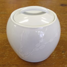 Denby White Trace Covered Sugar