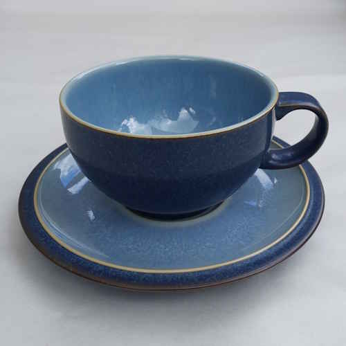 Denby Blue Jetty Blue Tea Cup and Saucer