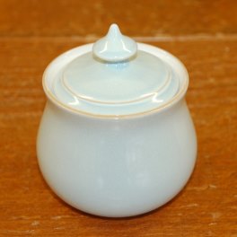 Denby Blue Linen  Covered Sugar - newer shape