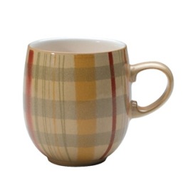 Denby Caramel Plaid Large Curve Mug