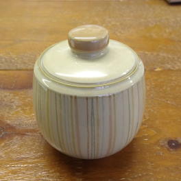 Denby Caramel Stripes Covered Sugar