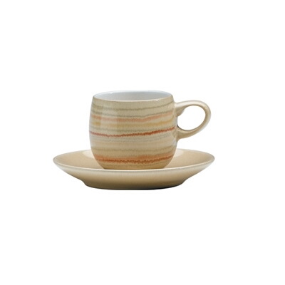Denby Caramel Stripes Espresso Cup & Saucer