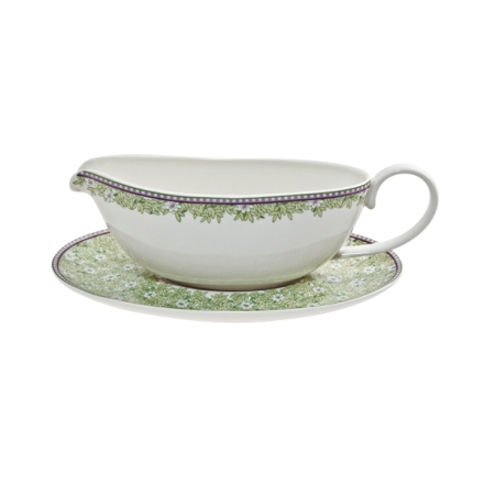 Denby Monsoon Daisy Green  Sauce Jug and Saucer