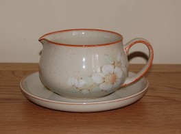 Denby Daybreak (Newer colour - browner rim) Sauce Jug and Saucer