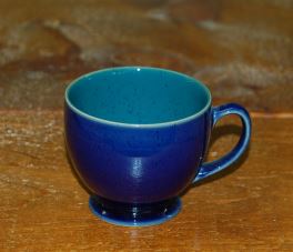 Denby Harlequin Blue Out/Green In Tea Cup