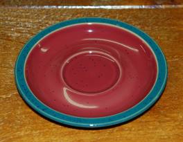 Denby Harlequin Green Out/Red In Tea Saucer