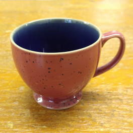 Denby Harlequin Red Out/Blue In Tea Cup