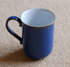 Denby Imperial Blue Discontinued Straight Mug - ? shaped handle