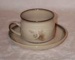Denby Memories (Older style, slight speckles) Tea Cup and Saucer
